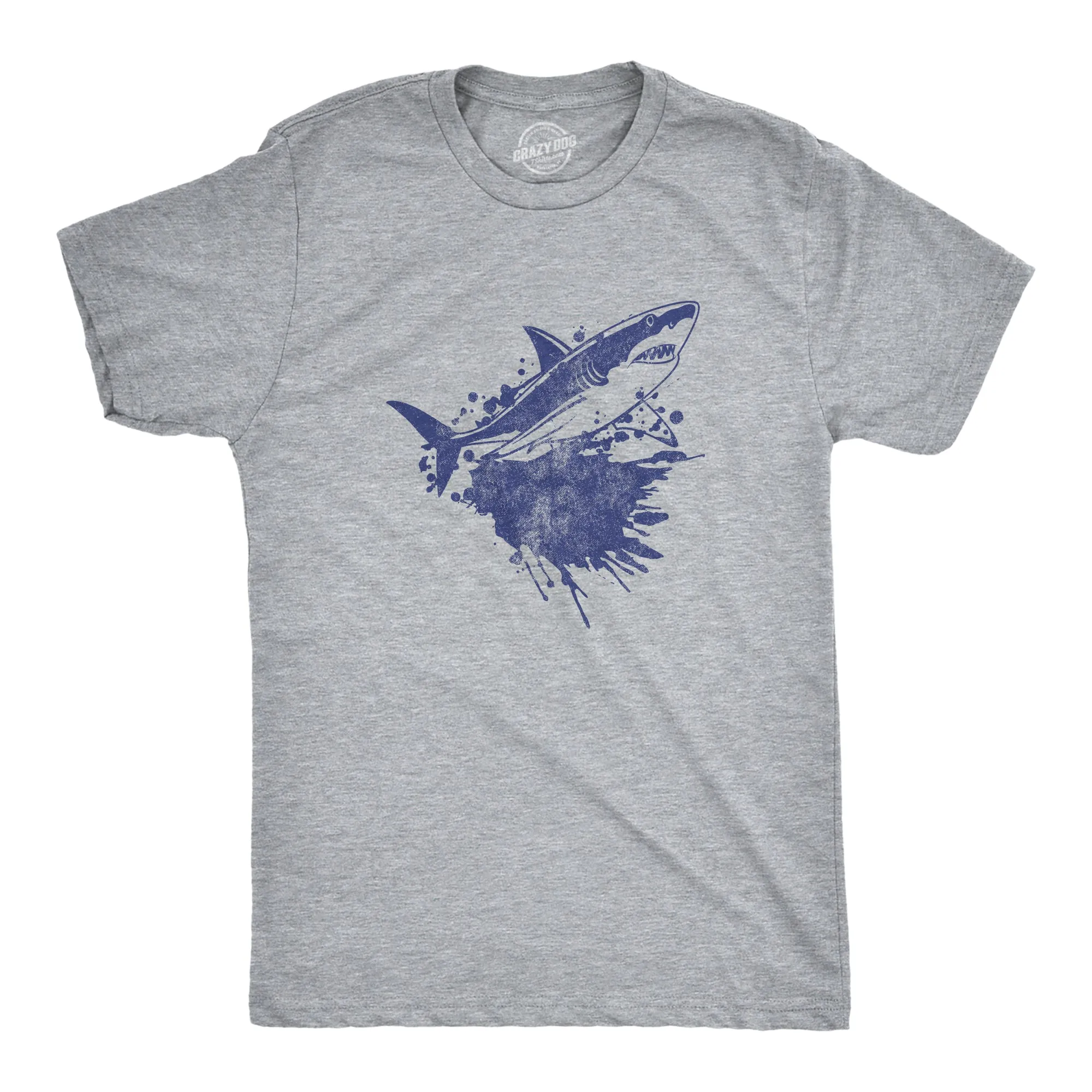 Shark Ink Splatter Men's T Shirt sold by Crazy Dog T-Shirts
