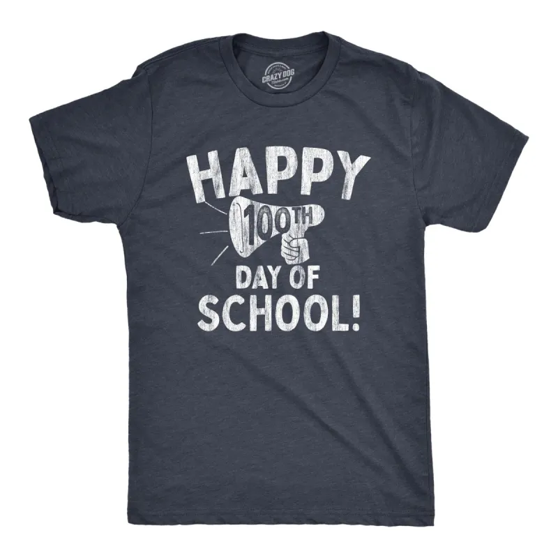 Happy 100th Day of School Men's T Shirt sold by Crazy Dog T-Shirts