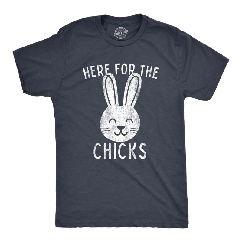Here For The Chicks Men's T Shirt sold by Crazy Dog T-Shirts