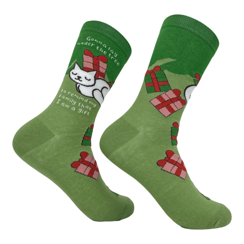 Women's Gonna Lay Under The Tree To Remind My Family I Am A Gift Socks sold by Crazy Dog T-Shirts