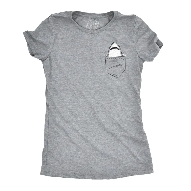 Pocket Shark Women's T Shirt sold by Crazy Dog T-Shirts