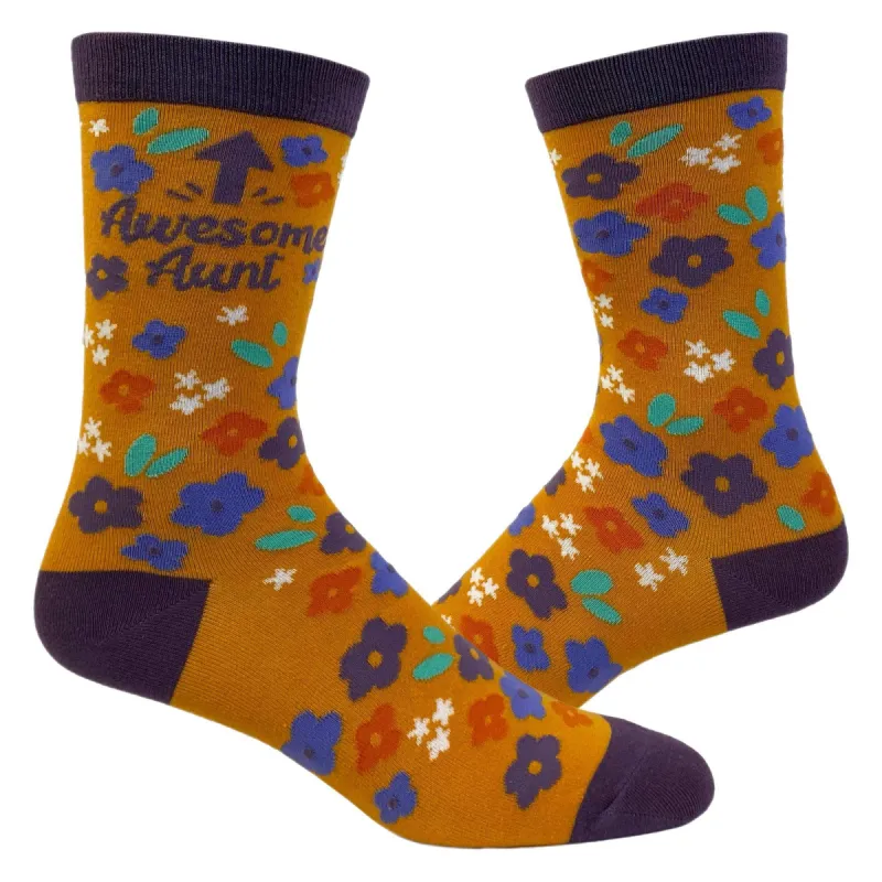 Womens Awesome Aunt Socks sold by Crazy Dog T-Shirts