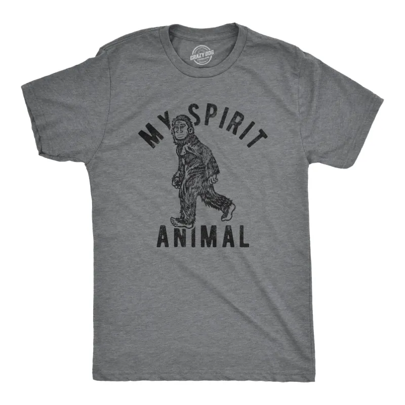 My Spirit Animal: Bigfoot Men's T Shirt sold by Crazy Dog T-Shirts