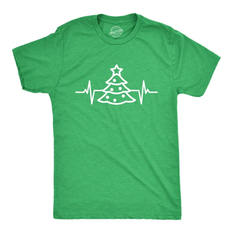 Christmas Tree Heart Beat Men's T Shirt sold by Crazy Dog T-Shirts