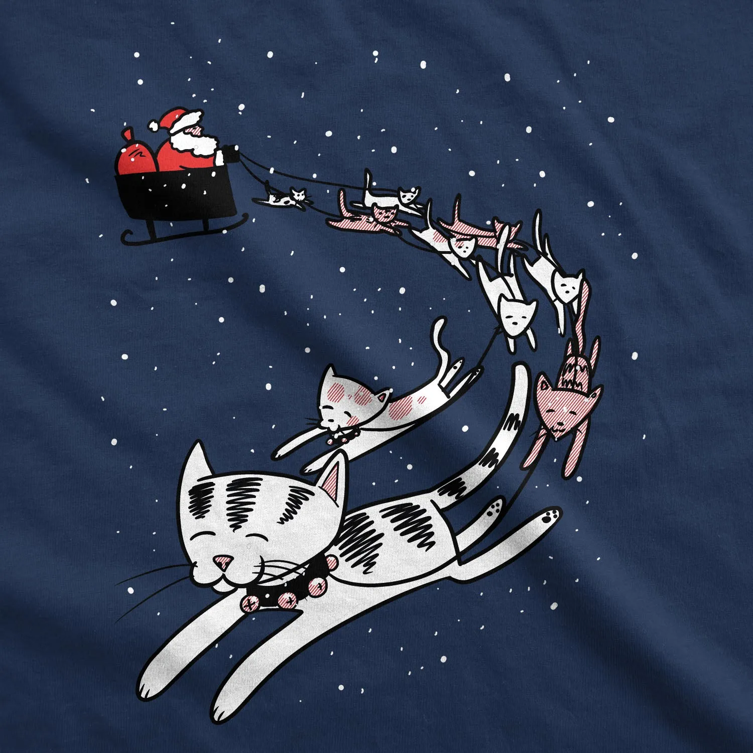 Cats In Christmas Sleigh Women's T Shirt sold by Crazy Dog T-Shirts product image thumbnail 2