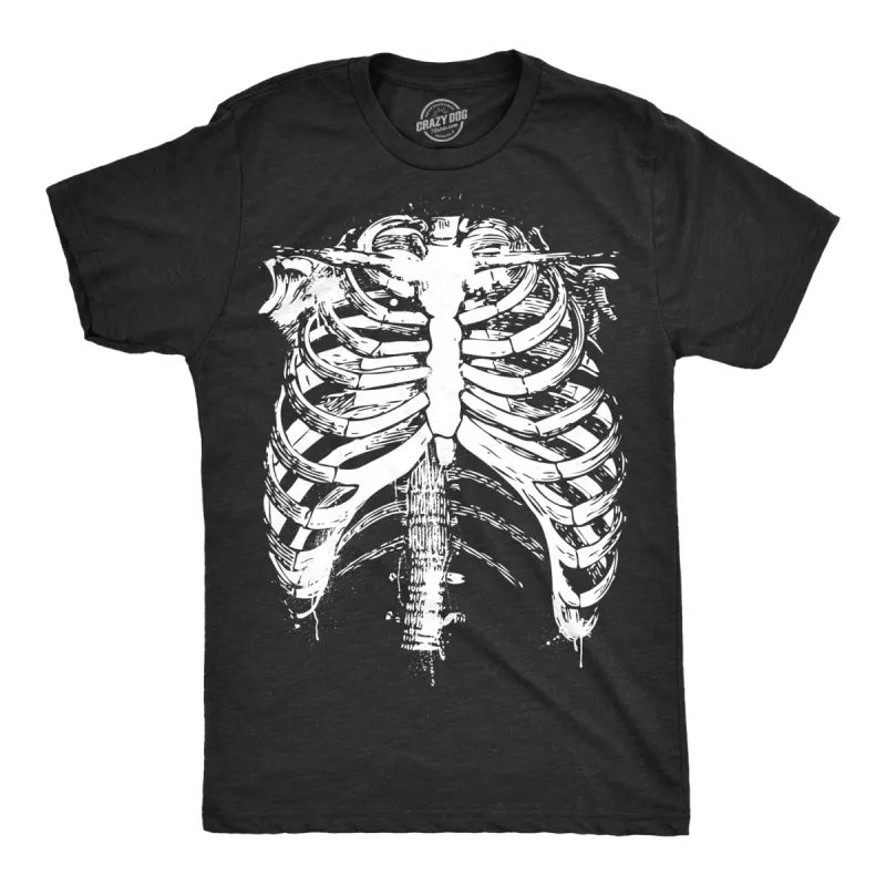 Splattered Rib Cage Men's T Shirt sold by Crazy Dog T-Shirts