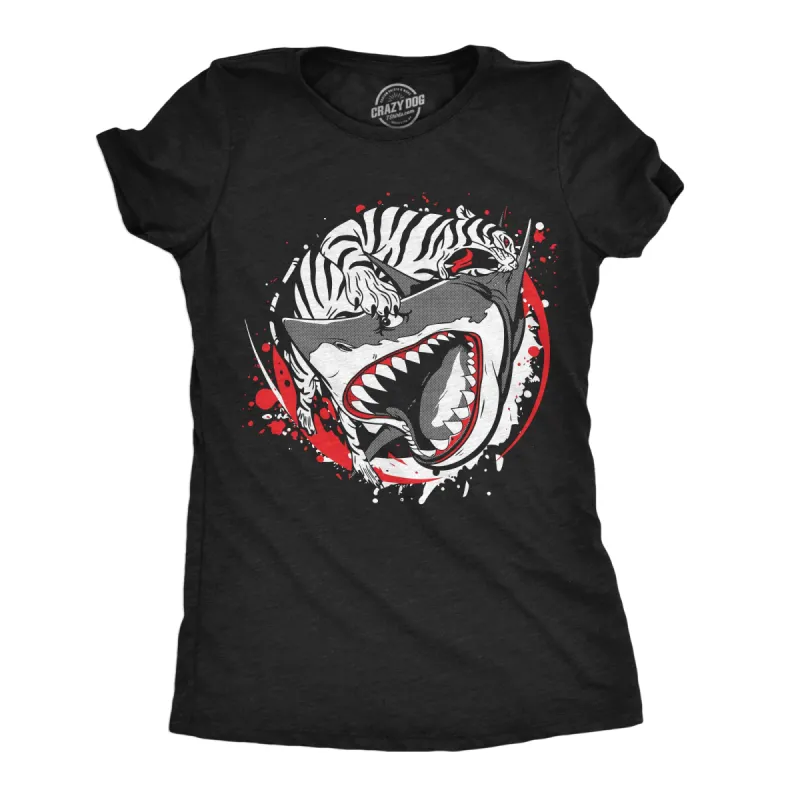 Tiger Shark Ying Yang Women's T Shirt sold by Crazy Dog T-Shirts