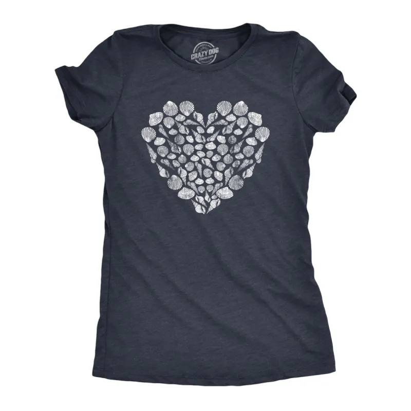 Shell Heart Women's T Shirt sold by Crazy Dog T-Shirts