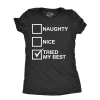 Naughty List Nice List Tried My Best Women's T Shirt sold by Crazy Dog T-Shirts