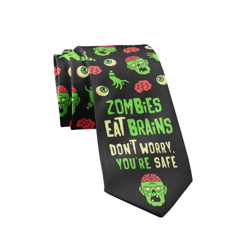 Zombies Eat Brains Neck Tie Tie sold by Crazy Dog T-Shirts
