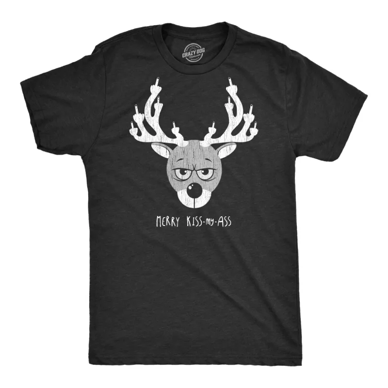 Merry Kiss My Ass Men's T Shirt sold by Crazy Dog T-Shirts