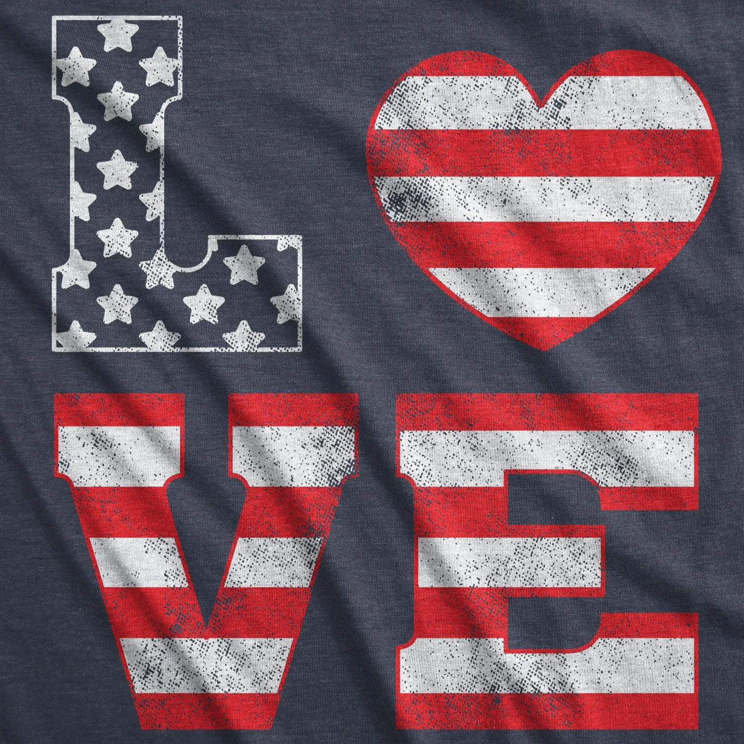 Love American Flag Women's T Shirt sold by Crazy Dog T-Shirts product image thumbnail 2