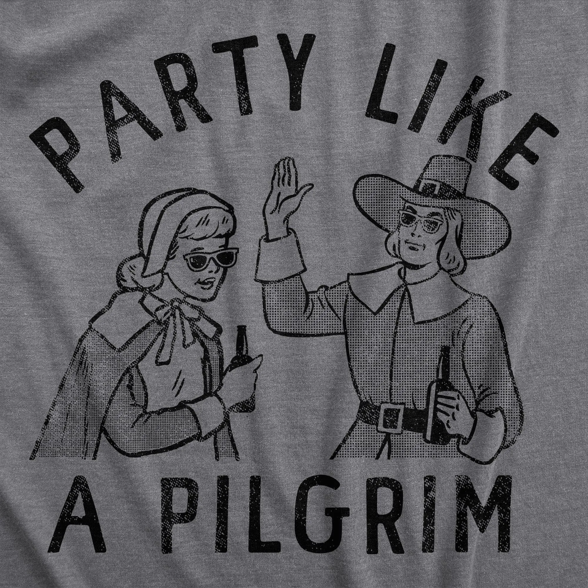 Party Like A Pilgrim Men's T Shirt sold by Crazy Dog T-Shirts product image thumbnail 2