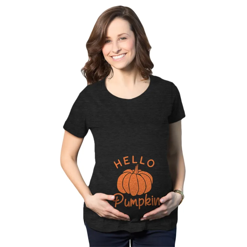 Hello Pumpkin Maternity T Shirt sold by Crazy Dog T-Shirts