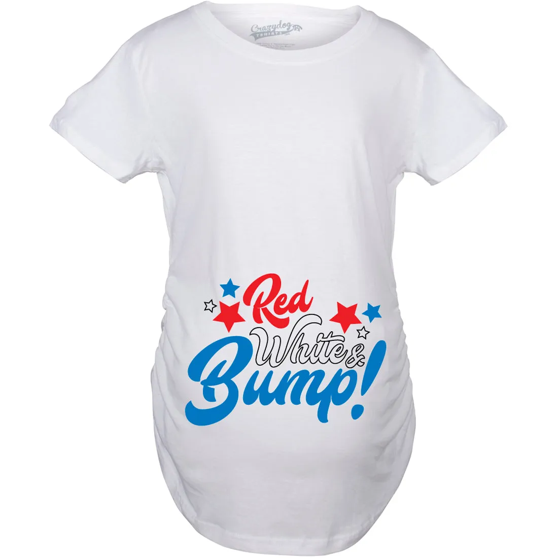 Red White And Bump Maternity T Shirt sold by Crazy Dog T-Shirts product image thumbnail 4