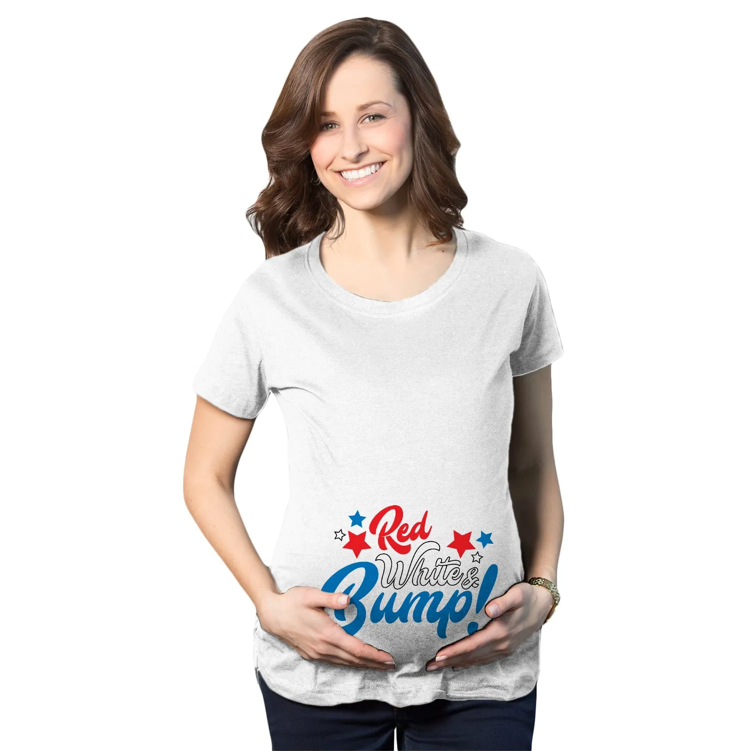 Red White And Bump Maternity T Shirt sold by Crazy Dog T-Shirts