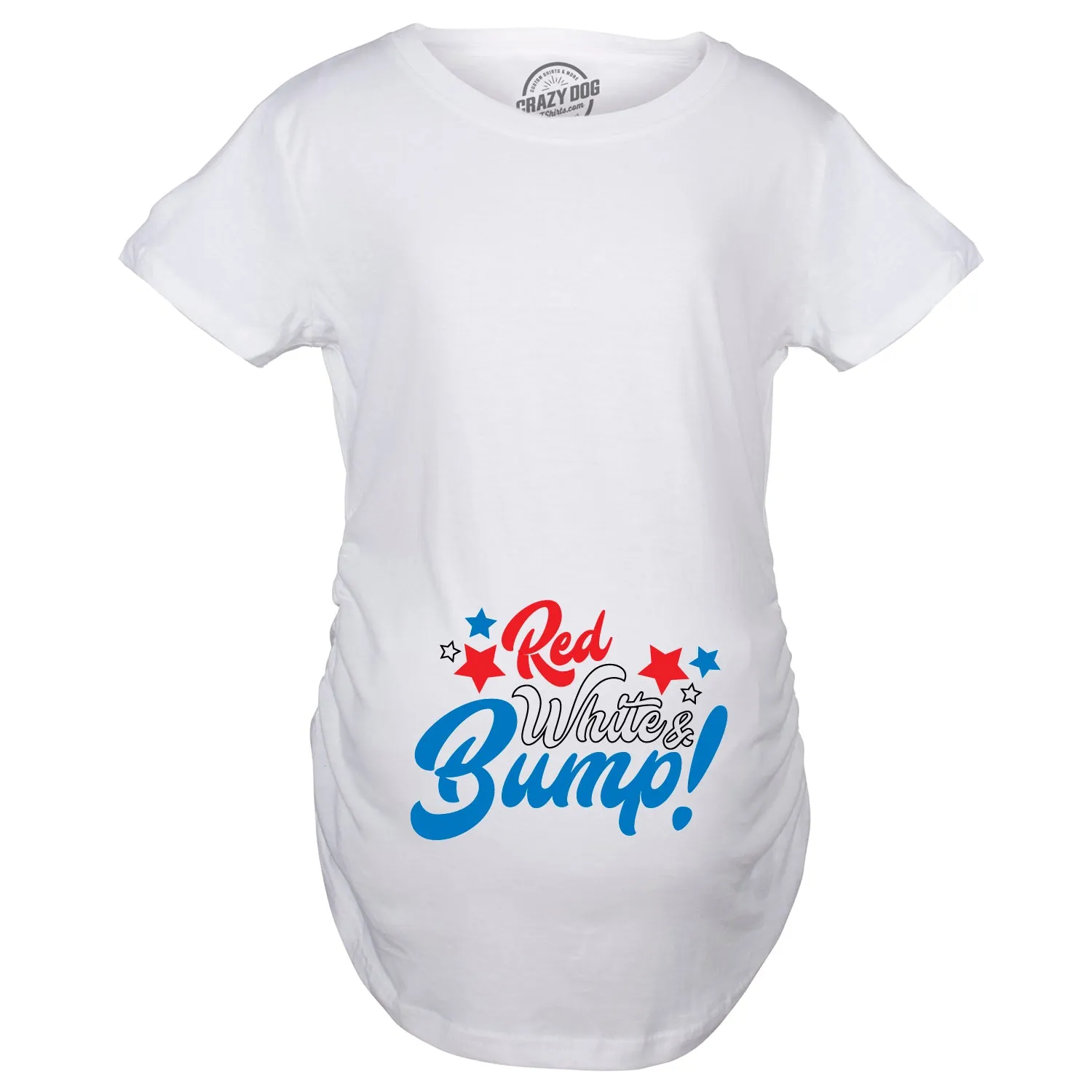 Red White And Bump Maternity T Shirt sold by Crazy Dog T-Shirts product image thumbnail 2