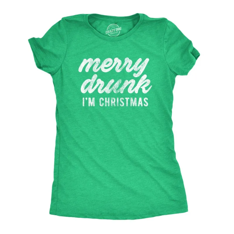Merry Drunk I'm Christmas Women's T Shirt sold by Crazy Dog T-Shirts
