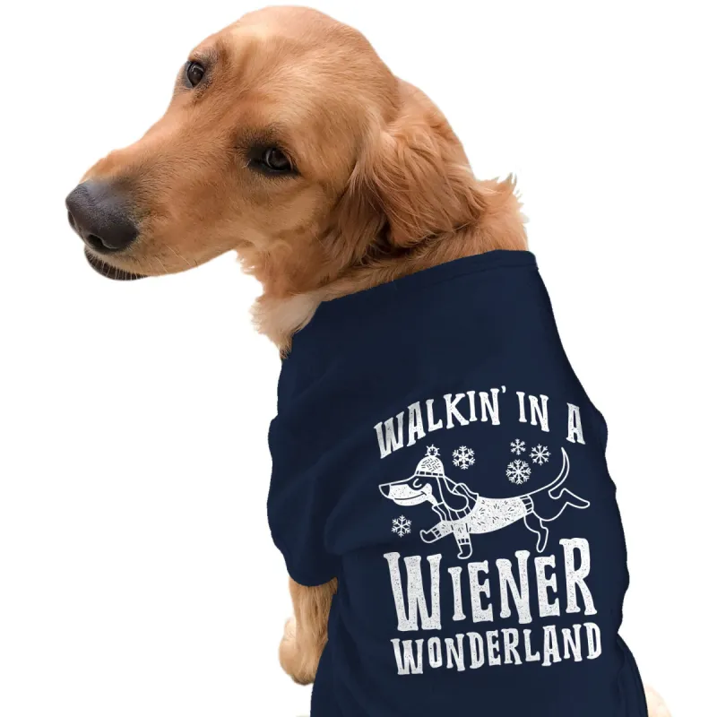Walkin In A Wiener Wonderland Dog Shirt sold by Crazy Dog T-Shirts