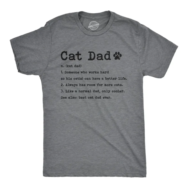Cat Dad Definition Men's T Shirt sold by Crazy Dog T-Shirts