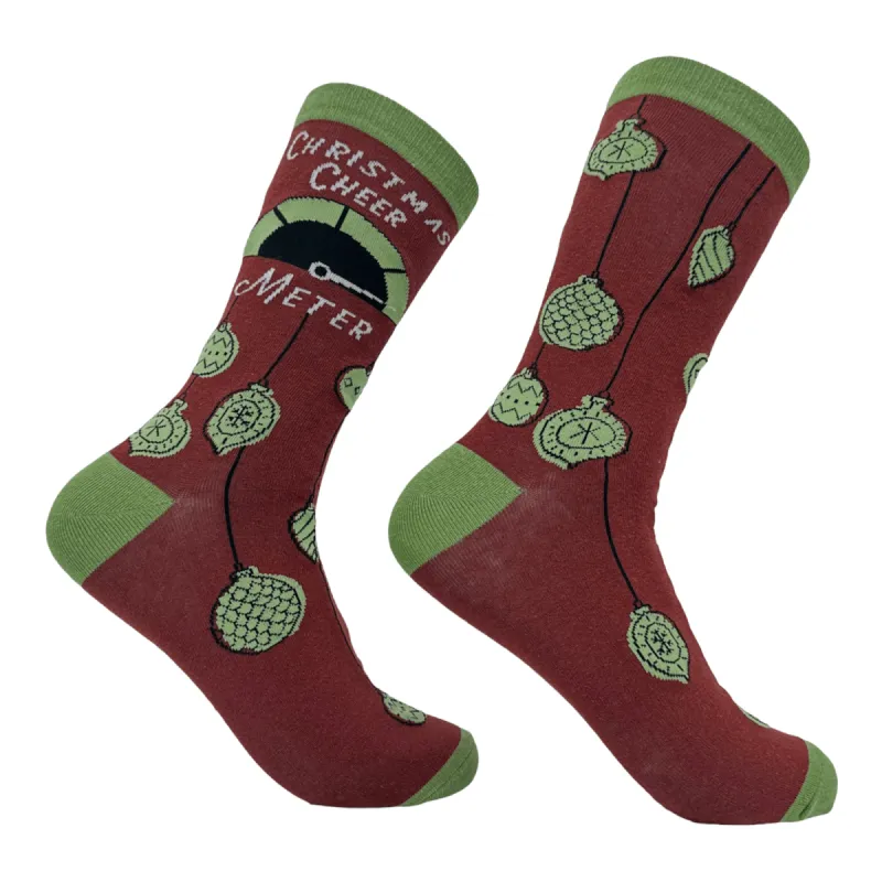 Women's Christmas Cheer Meter Socks sold by Crazy Dog T-Shirts