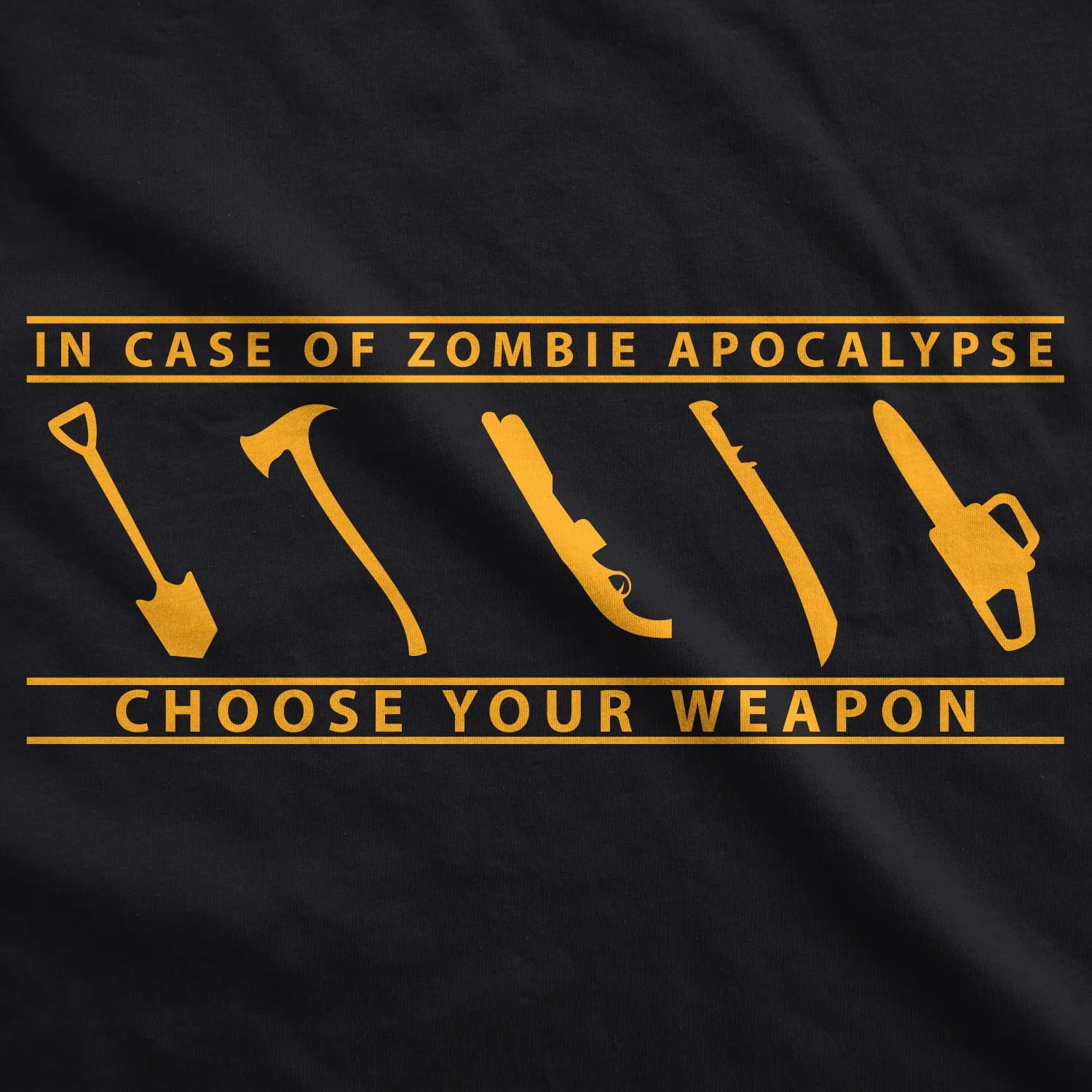 In Case Of Zombie Apocalypse Choose Your Weapon Men's T Shirt sold by Crazy Dog T-Shirts product image thumbnail 2