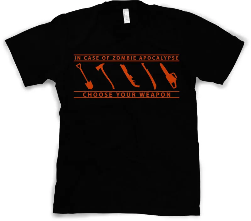 In Case Of Zombie Apocalypse Choose Your Weapon Men's T Shirt sold by Crazy Dog T-Shirts product image thumbnail 5