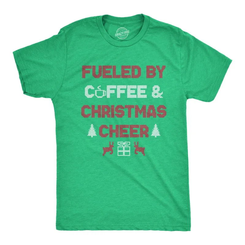 Fueled By Coffee And Christmas Cheer Men's T Shirt sold by Crazy Dog T-Shirts