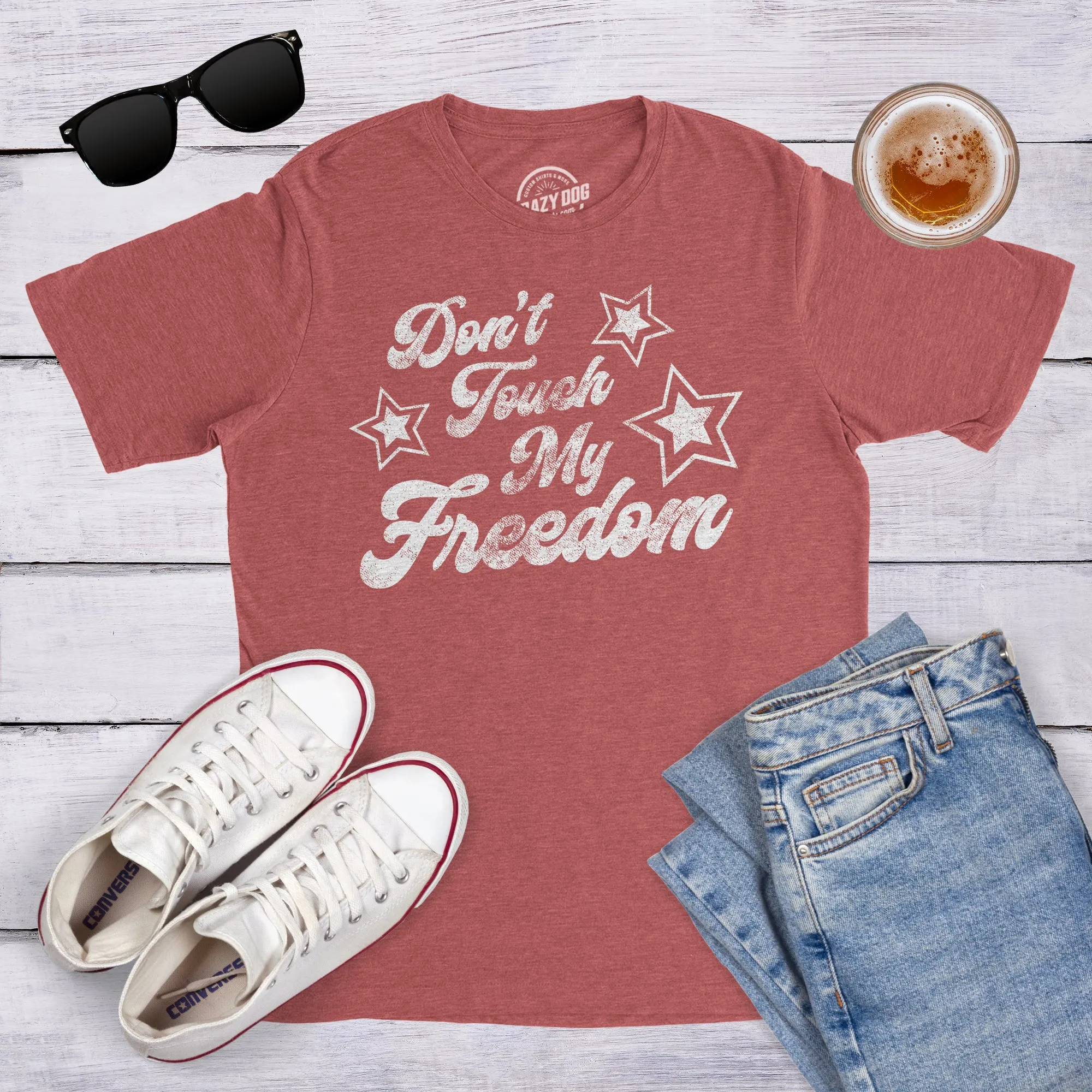 Don't Touch My Freedom Men's T Shirt sold by Crazy Dog T-Shirts product image thumbnail 3