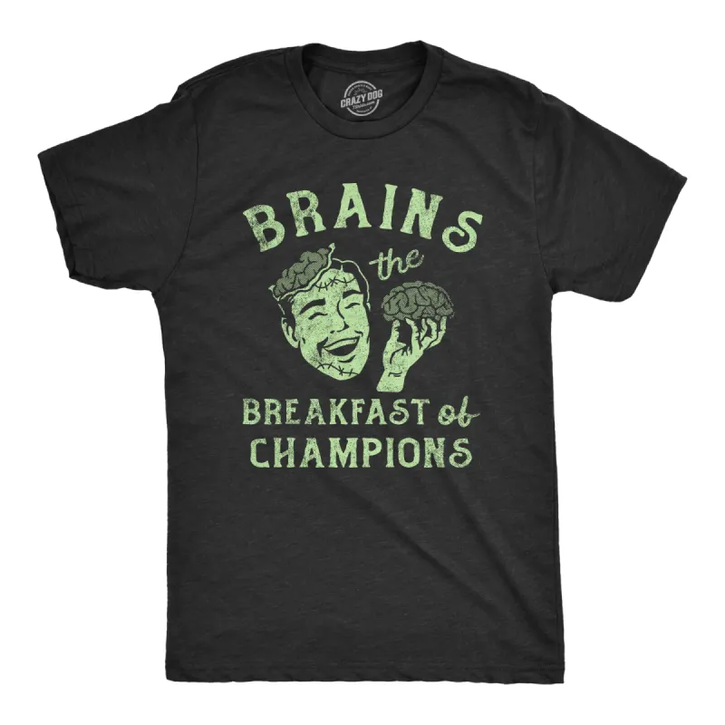 Brains The Breakfast Of Champions Men's T Shirt sold by Crazy Dog T-Shirts