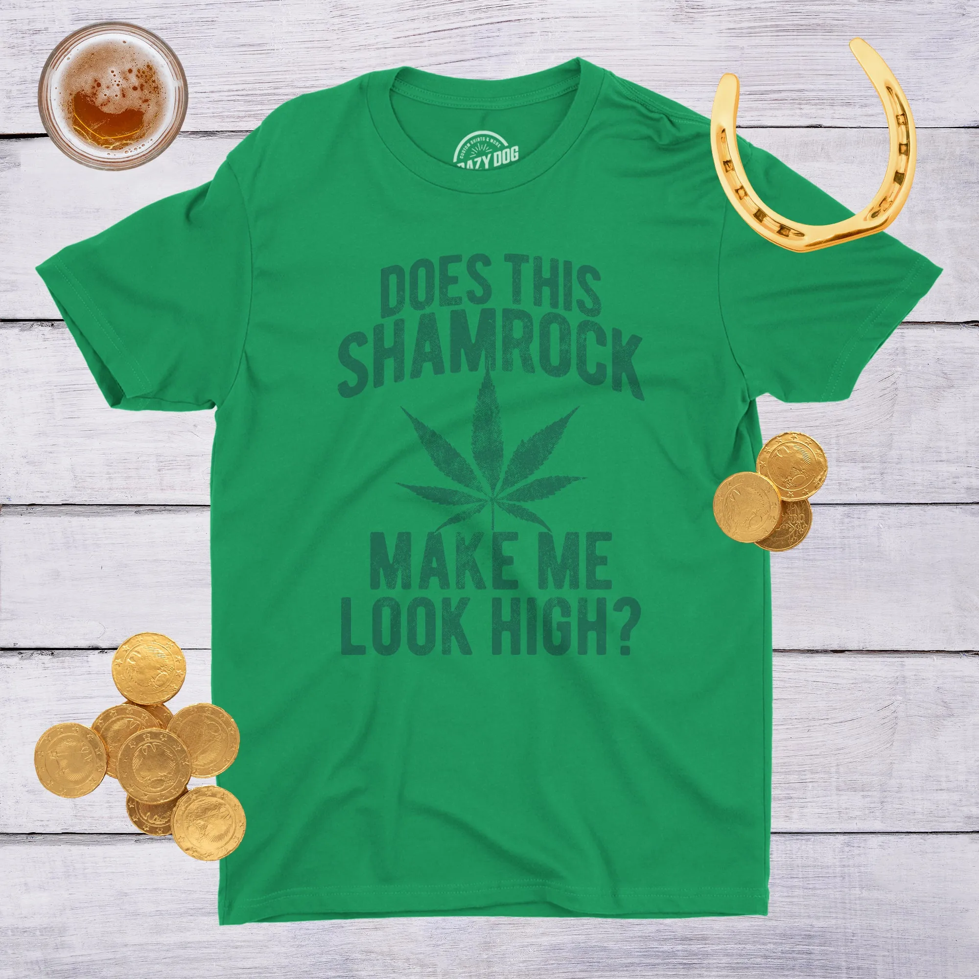 Does This Shamrock Makee Me Look High? Men's T Shirt sold by Crazy Dog T-Shirts product image thumbnail 3