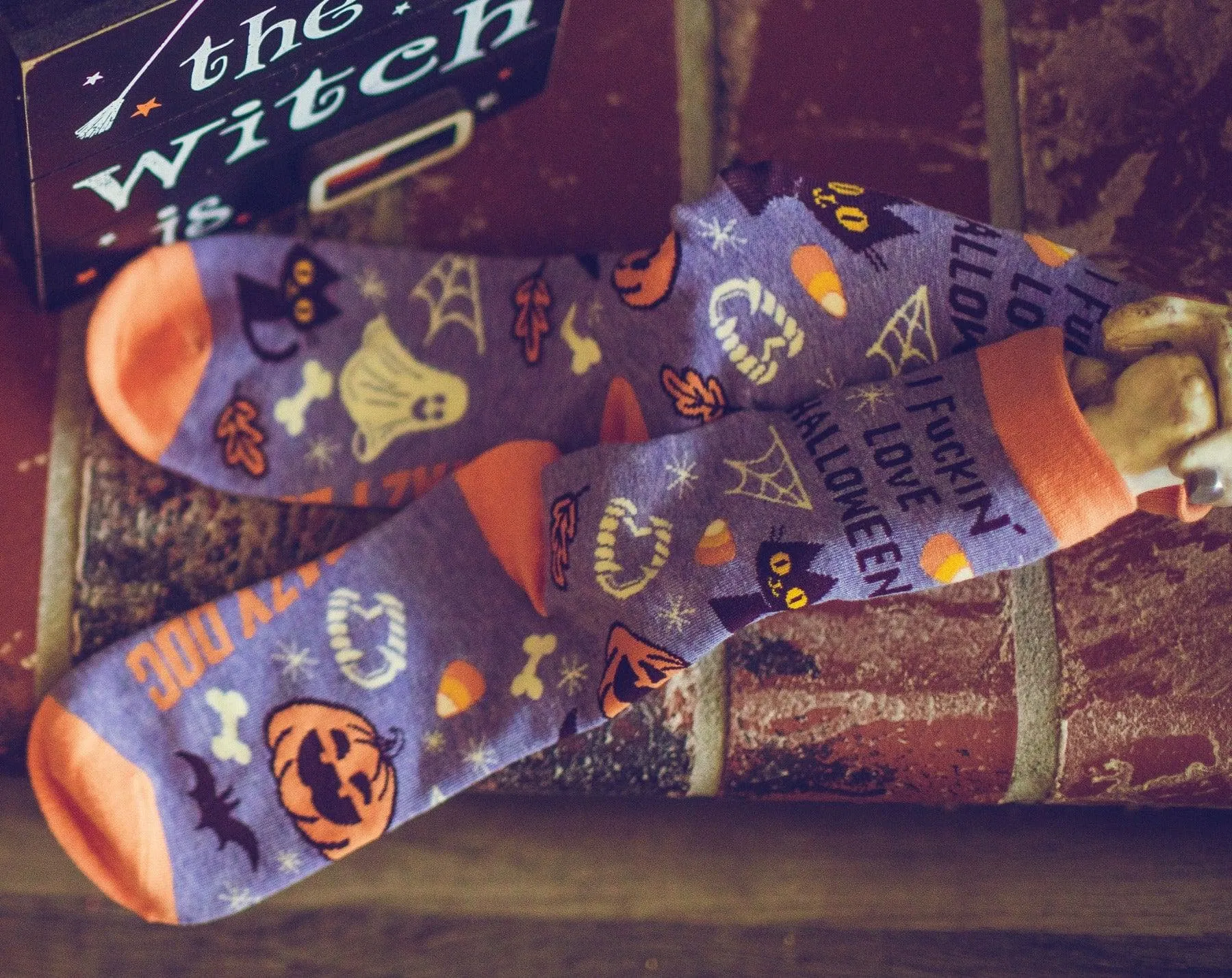 Women's I Fucking Love Halloween Socks sold by Crazy Dog T-Shirts product image thumbnail 5