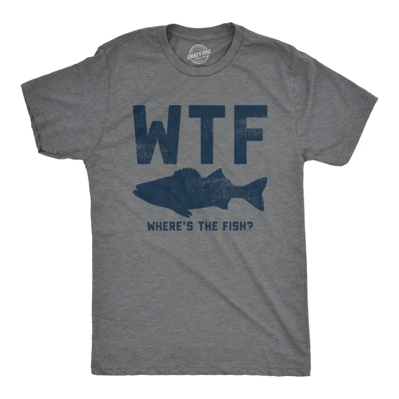 WTF Wheres The Fish Men's T Shirt sold by Crazy Dog T-Shirts