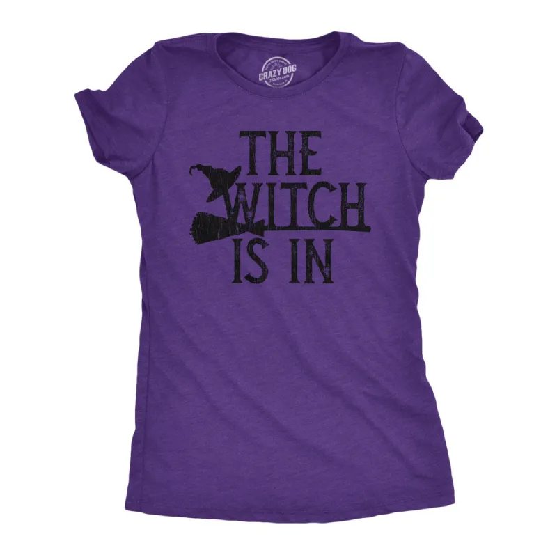 The Witch Is In Broomstick Women's T Shirt sold by Crazy Dog T-Shirts