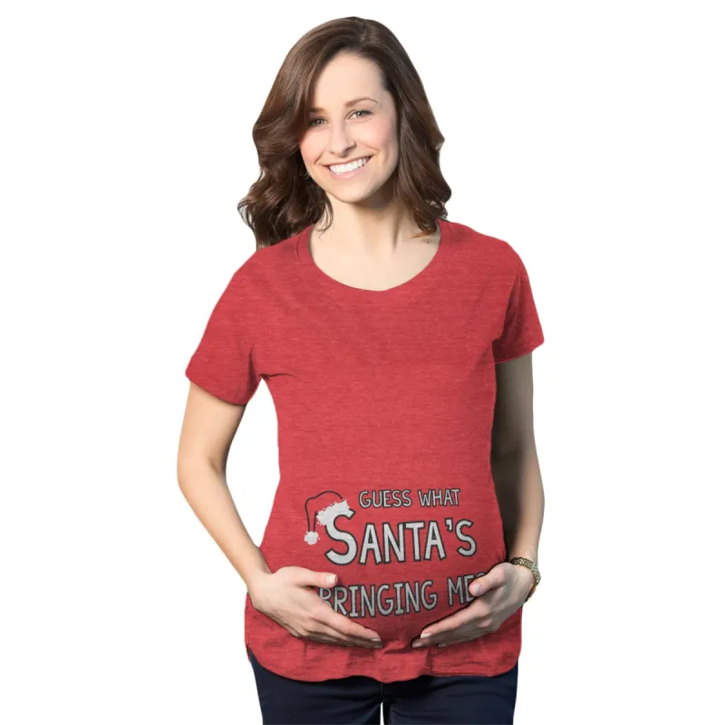 Guess What Santa's Bringing Me Maternity T Shirt sold by Crazy Dog T-Shirts