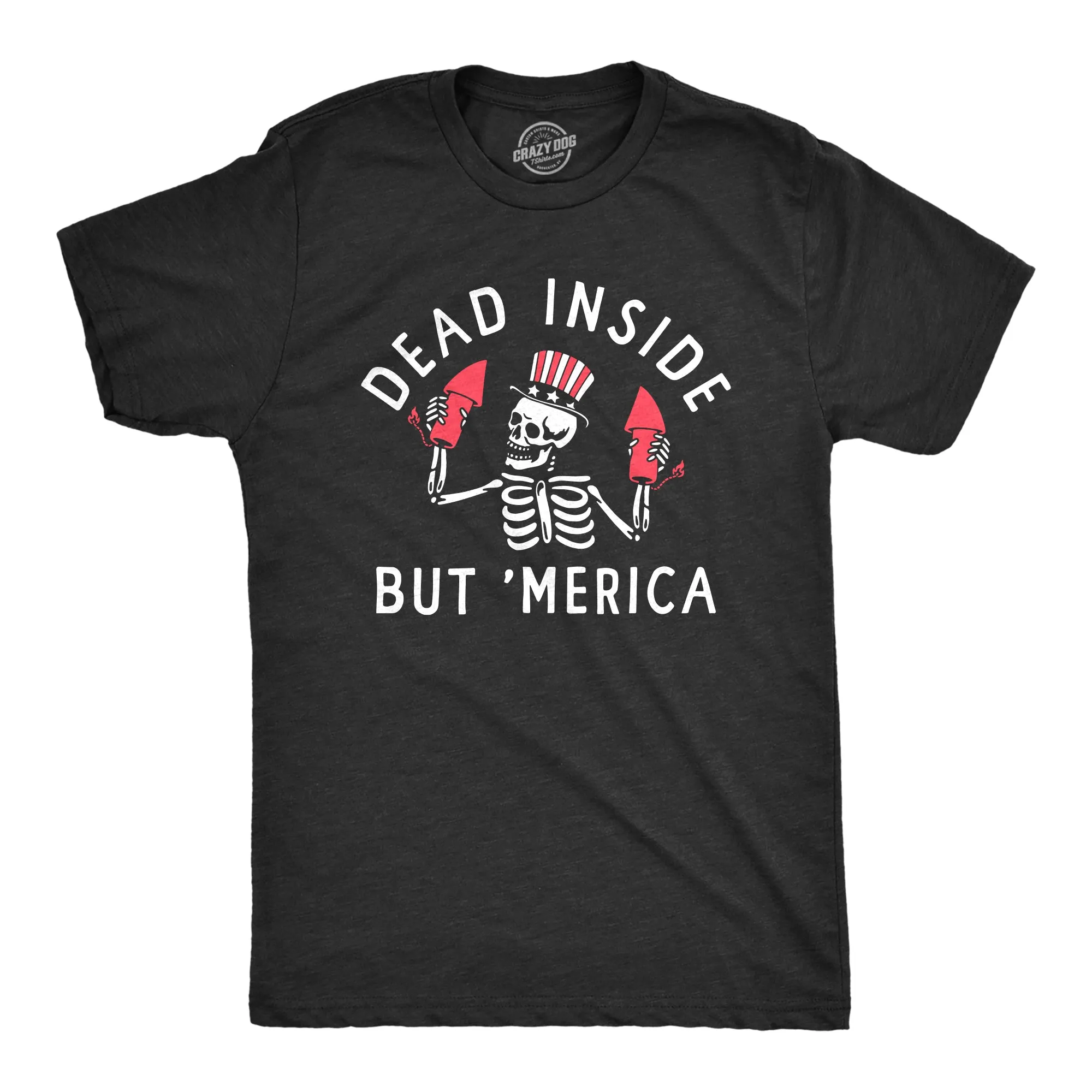Dead Inside But Merica Men's T Shirt sold by Crazy Dog T-Shirts