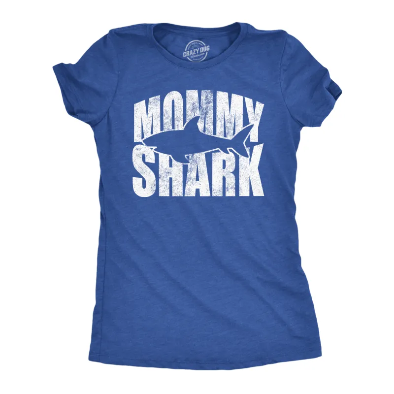 Mommy Shark Silhouette Women's T Shirt sold by Crazy Dog T-Shirts
