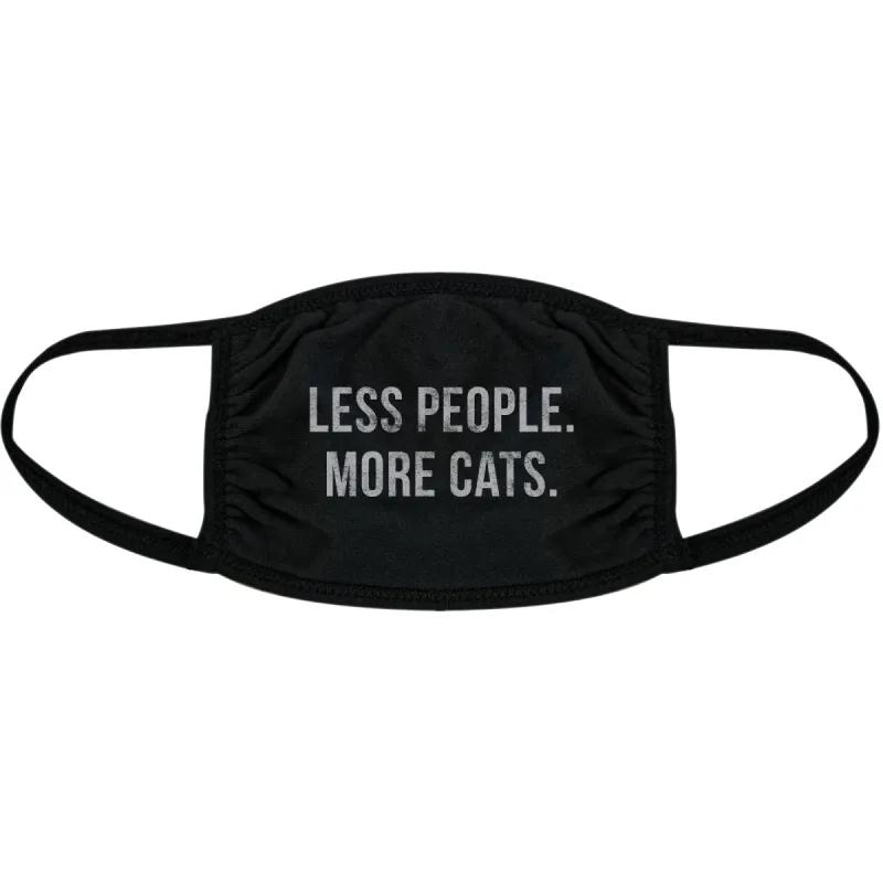 Less People More Cats Face Mask Mask sold by Crazy Dog T-Shirts