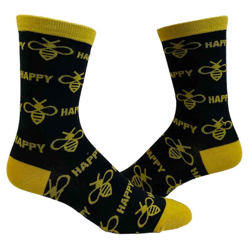 Womens Bee Happy Socks sold by Crazy Dog T-Shirts