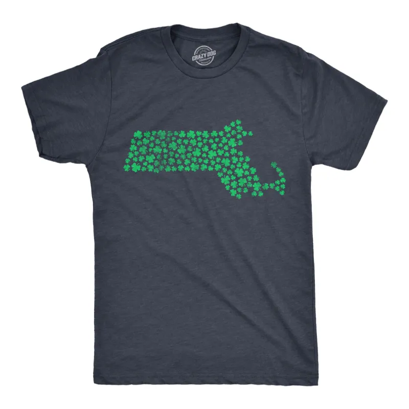 Massachusetts State Clovers Men's T Shirt sold by Crazy Dog T-Shirts