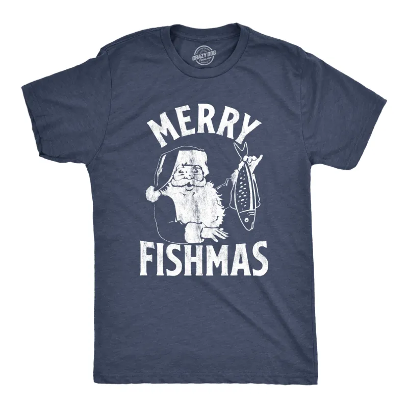 Merry Fishmas Men's T Shirt sold by Crazy Dog T-Shirts