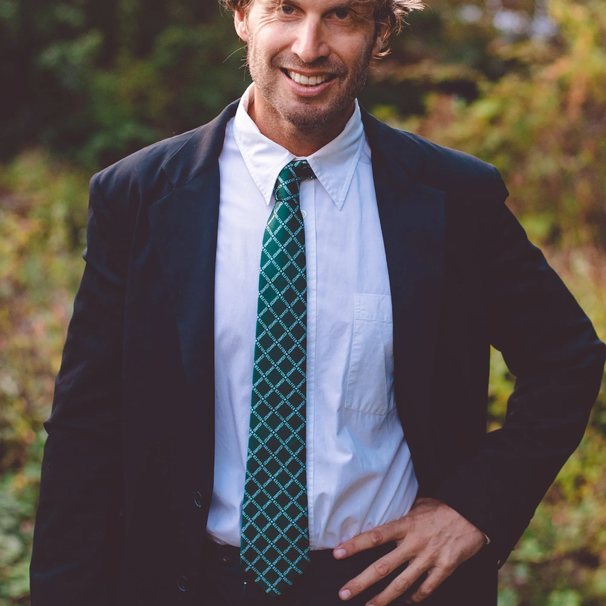 Okayest Golfer Neck Tie Tie sold by Crazy Dog T-Shirts product image thumbnail 4