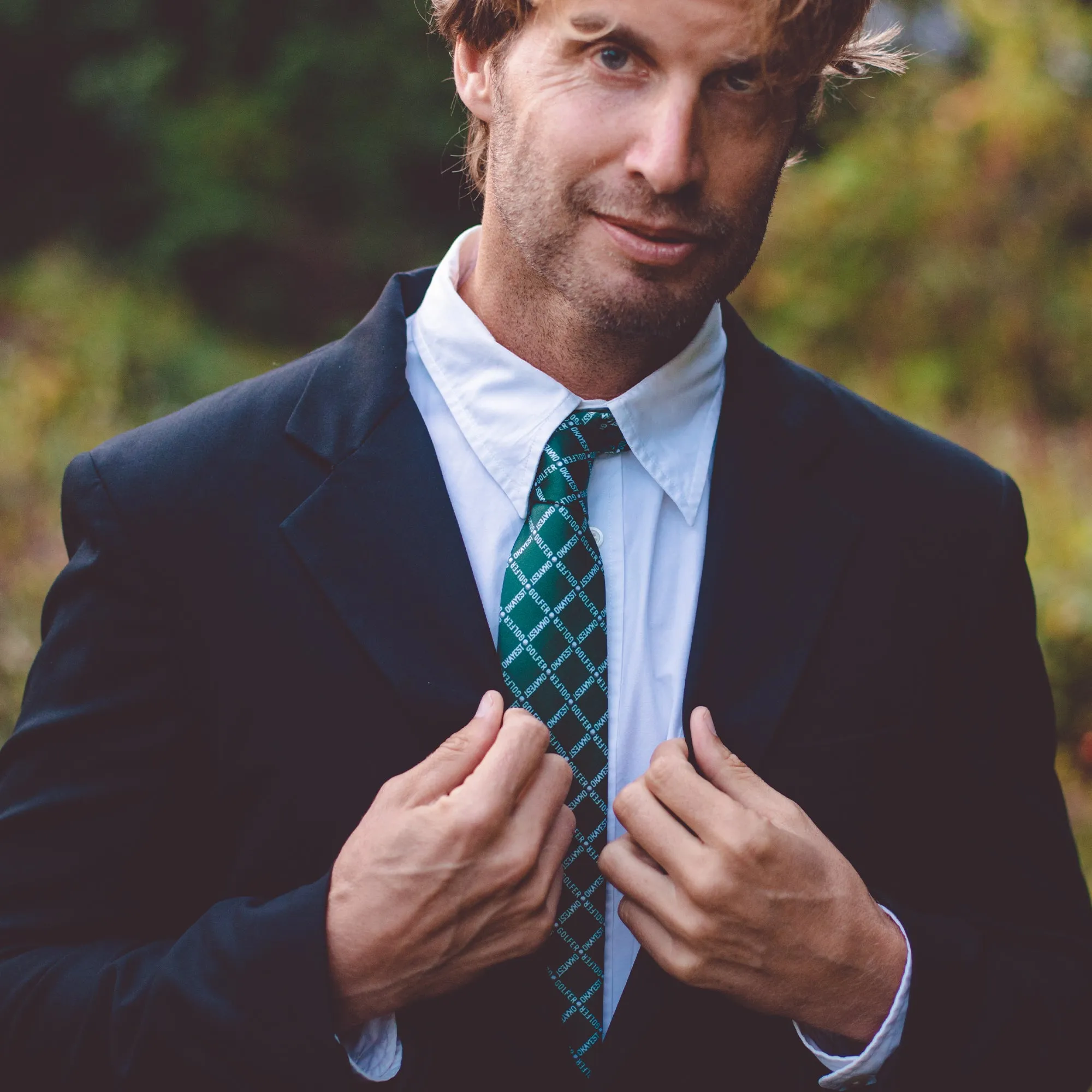 Okayest Golfer Neck Tie Tie sold by Crazy Dog T-Shirts product image thumbnail 3