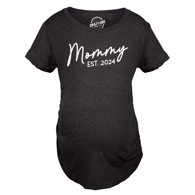 Mommy Est 2024 Maternity T Shirt sold by Crazy Dog T-Shirts