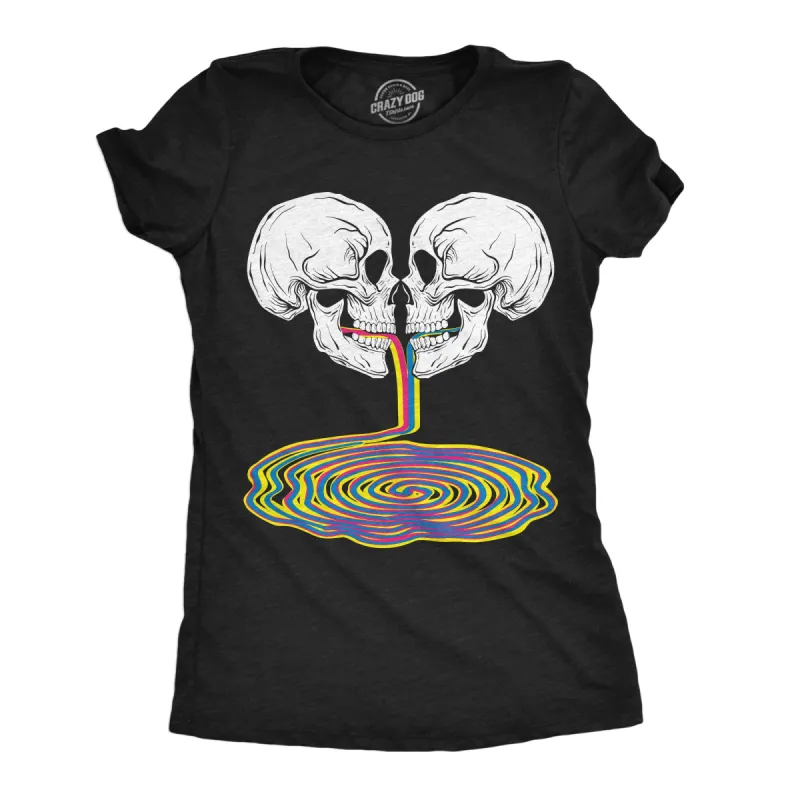 Skull Rainbow Puddle Women's T Shirt sold by Crazy Dog T-Shirts
