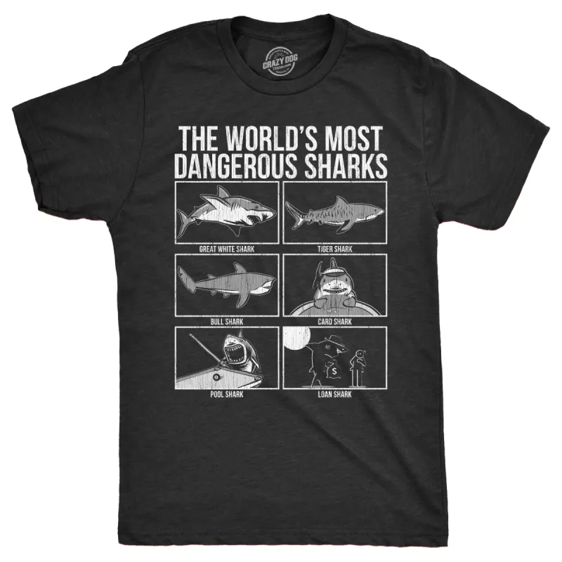 The Worlds Most Dangerous Sharks Men's T Shirt sold by Crazy Dog T-Shirts