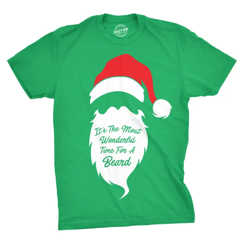 Most Wonderful Time For a Beard Men's T Shirt sold by Crazy Dog T-Shirts