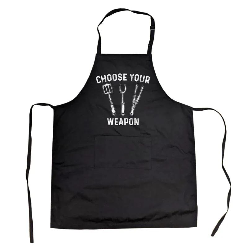 Choose Your Weapon Cookout Apron sold by Crazy Dog T-Shirts