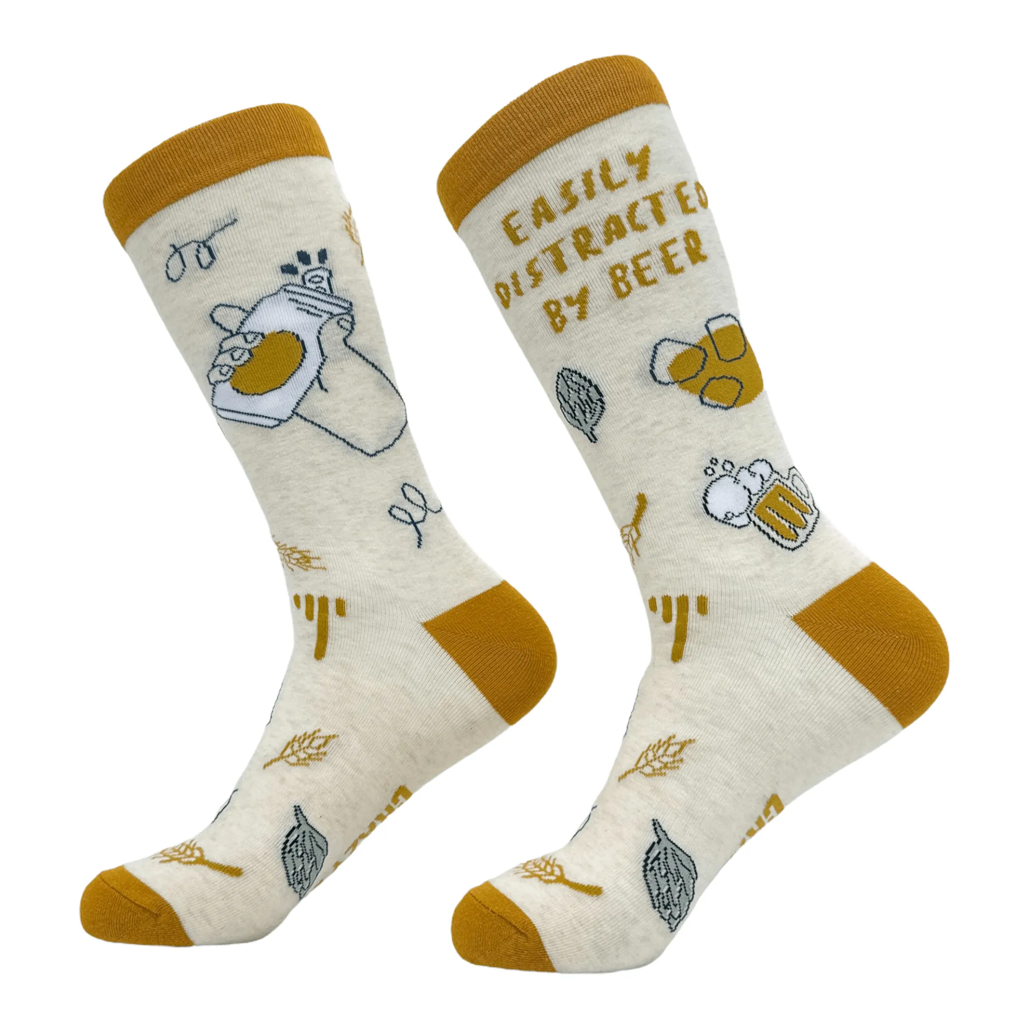 Men's Easily Distracted By Beer Socks sold by Crazy Dog T-Shirts product image thumbnail 2
