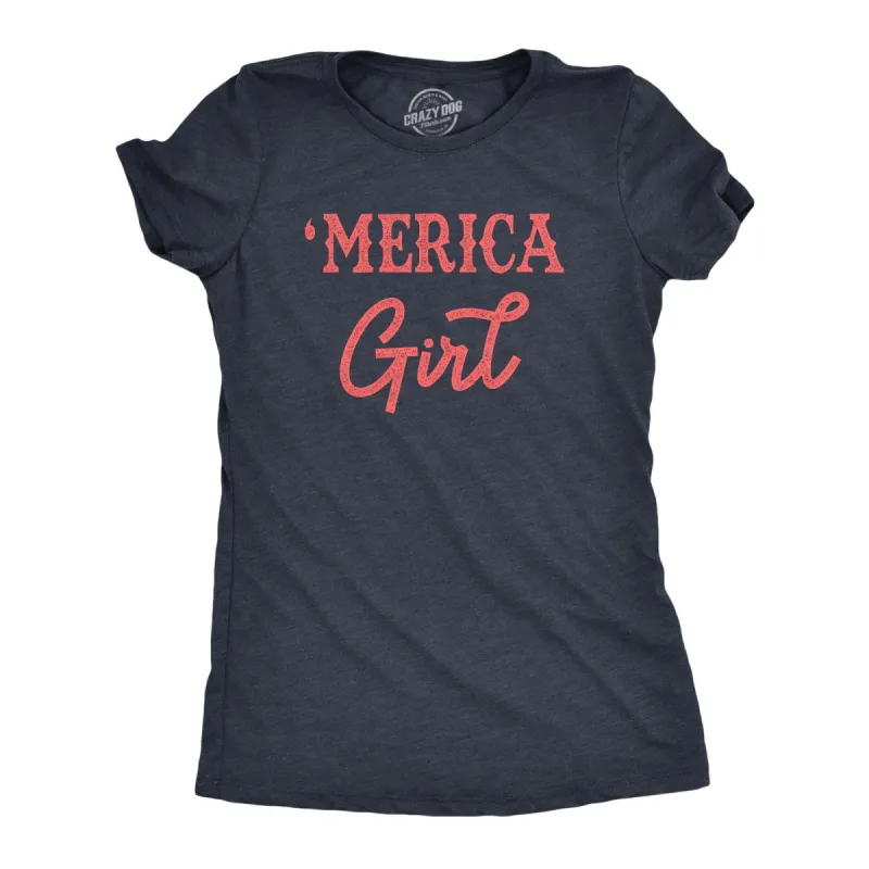 Merica Girl Women's T Shirt sold by Crazy Dog T-Shirts